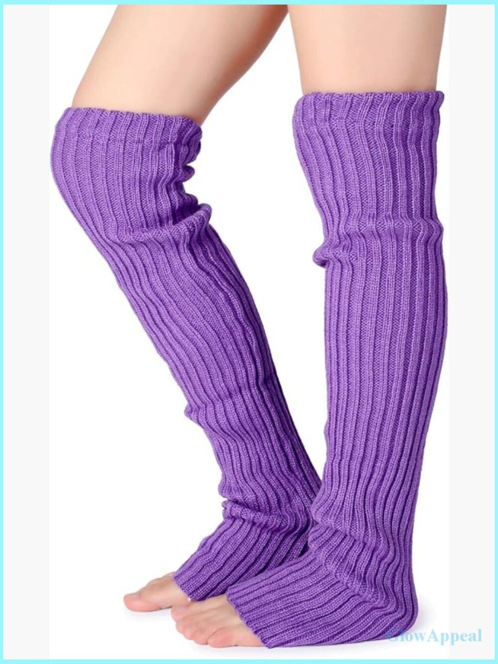 Knit Over Knee High Footless Socks, Long Leg Warmers for Women